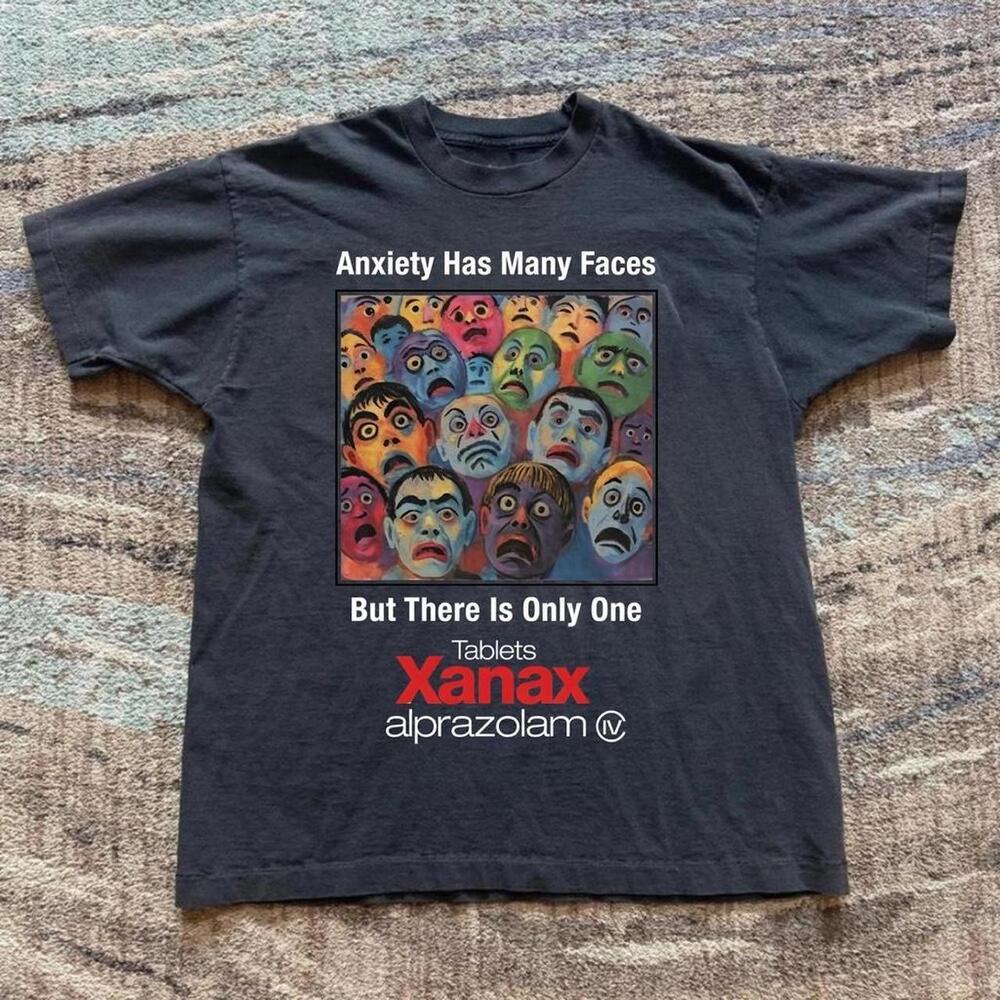Edgy Xanax Anxiety Has Many Faces Graphic Tee